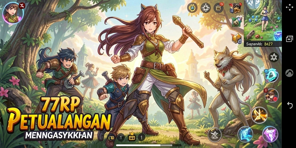 Tampilan gameplay yang seru dan penuh warna dari 77RP.