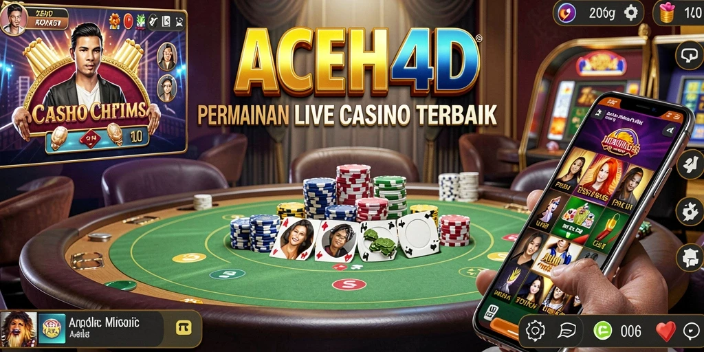 Screenshot gameplay ACEH4D dengan dealer dan pemain yang berinteraksi.