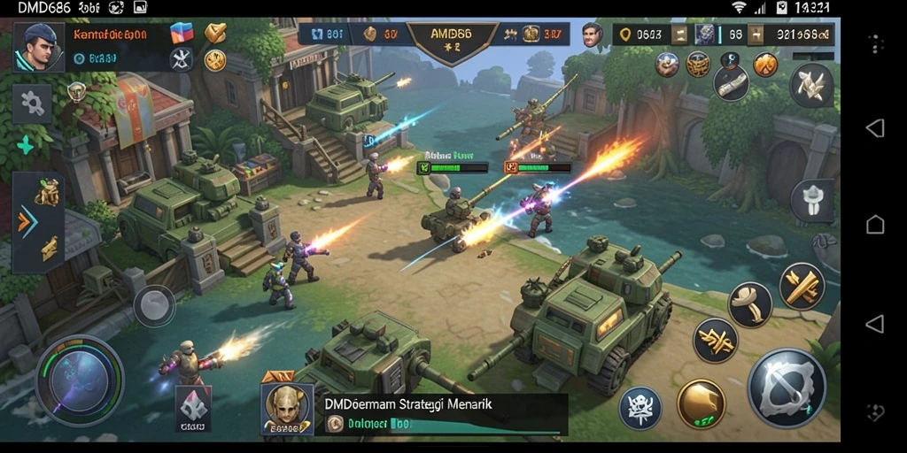 Tampilan gameplay DMD686 dengan elemen strategi yang mendebarkan.