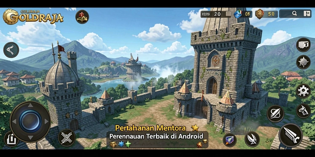 Gameplay menarik Tower Defense dengan berbagai menara dan musuh.
