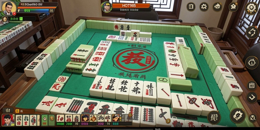 Gameplay HOT985 yang menampilkan pengalaman Mahjong yang seru.