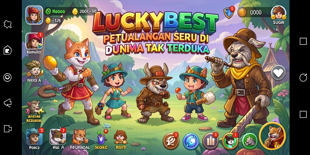 Tampilan gameplay LUCKYBEST yang menawan dengan petualangan seru.