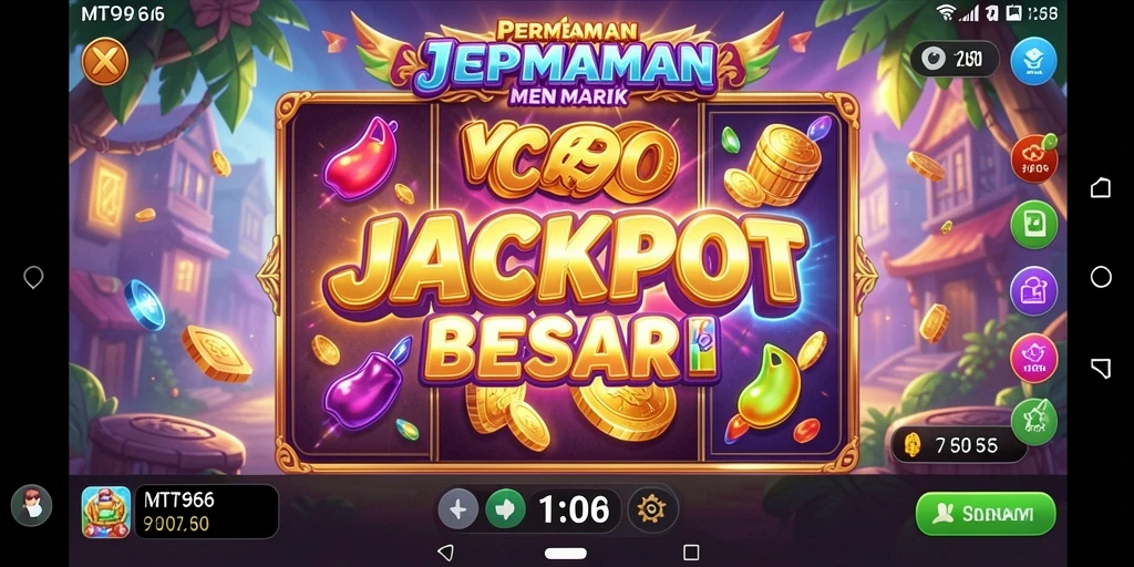 Screenshots dari gameplay MT966 yang menarik dengan berbagai tema slot.