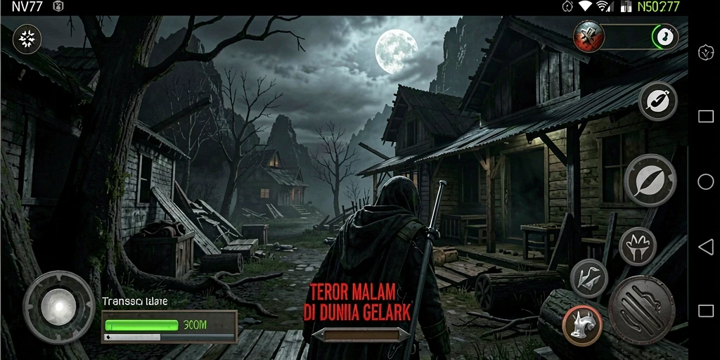 Tangkapan layar gameplay NV77 menampilkan momen menegangkan yang mencekam.