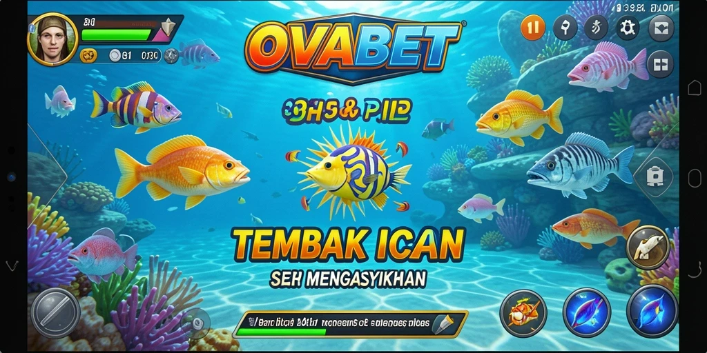 Screenshot gameplay menampilkan aksi menembak ikan yang seru di OVABET.