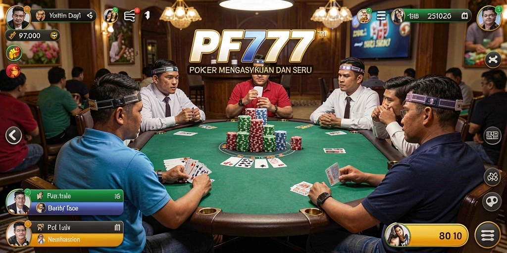 Tampilan menarik dari gameplay Poker di PF777.