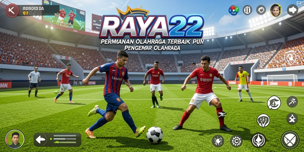 Tampilan utama gameplay RAYA22 dengan aksi olahraga yang seru.