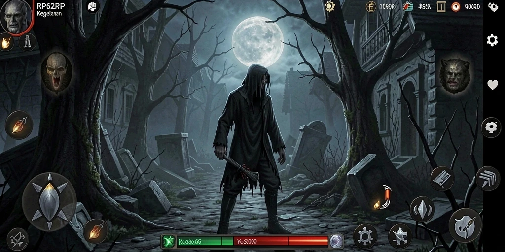 Tampilan gameplay menegangkan di RP62RP saat menghadapi makhluk menakutkan.