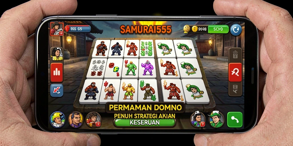 Tangkapan layar SAMURAI555 dengan gameplay Domino yang seru.