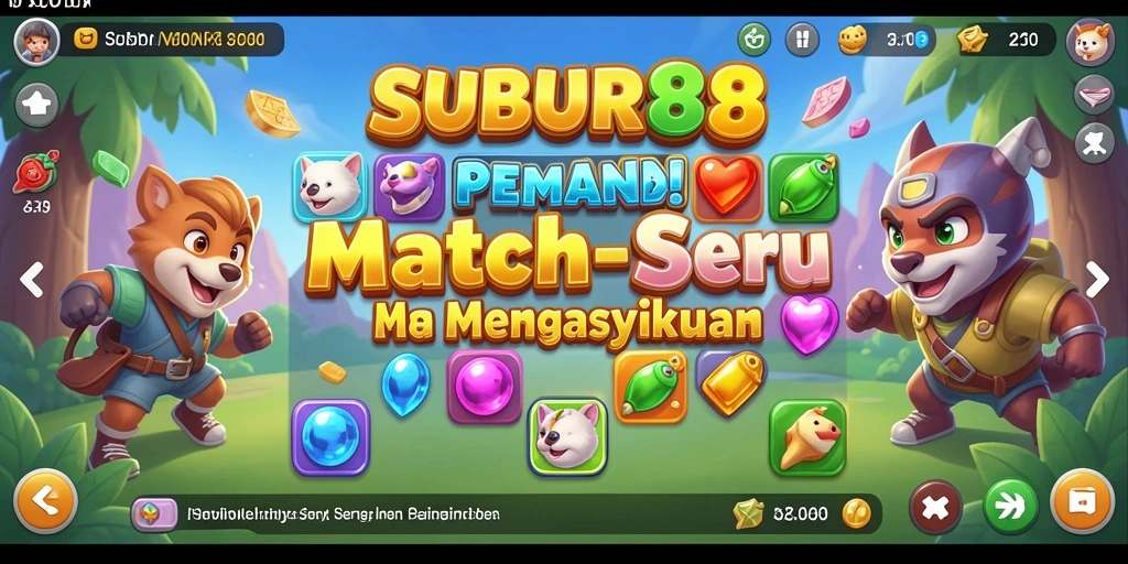 Tampilan gameplay SUBUR88 yang menampilkan momen mencocokkan item.