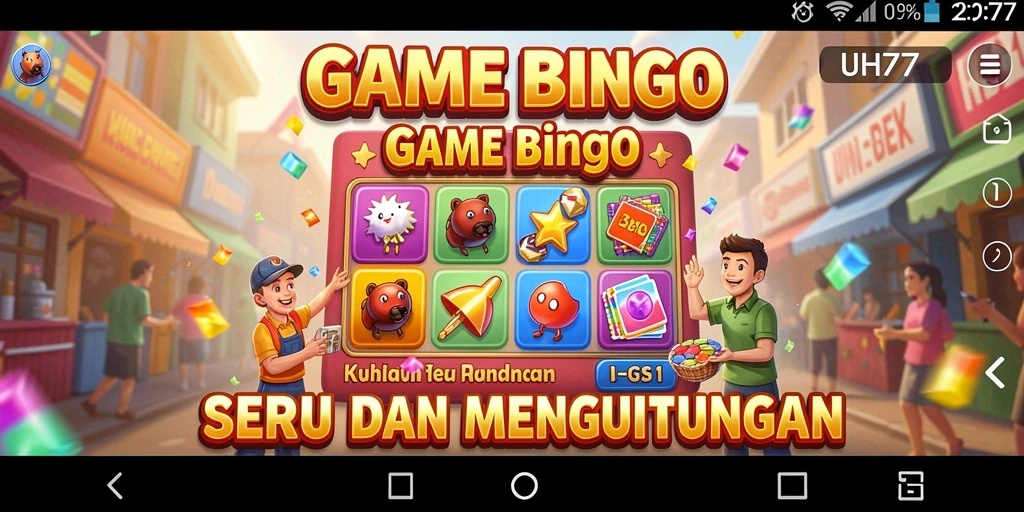 Screenshot UH77 menampilkan gameplay Bingo yang seru dan interaktif.